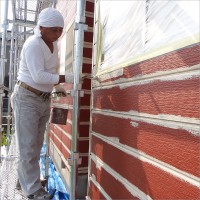 富山県高岡市　住宅塗り替え 外壁の中塗り