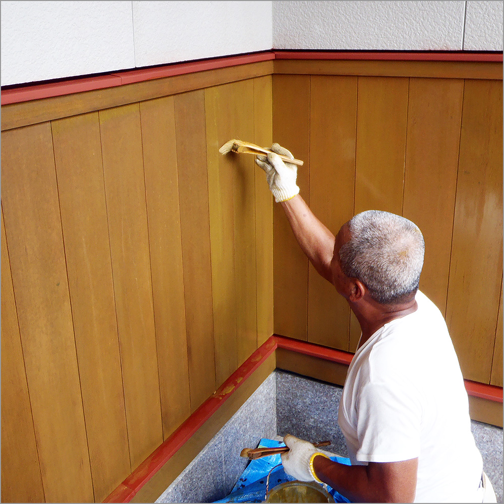 富山県魚津市 住宅外壁の塗り替え　木の塗装