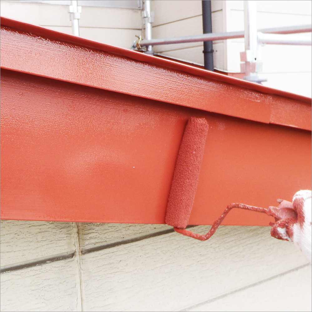 富山県高岡市　住宅塗り替え 破風トタンのサビ止め塗装