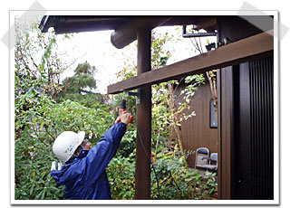 雨よけ板の設置